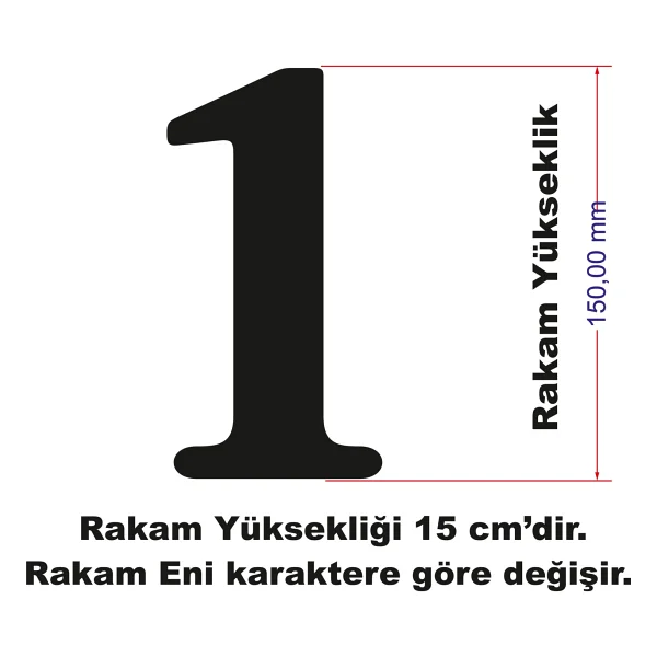 Mood Stencil Rakam Boyama Şablonu X063-Sayı Rakam Yüksekliği 15 Cm - Görsel 3
