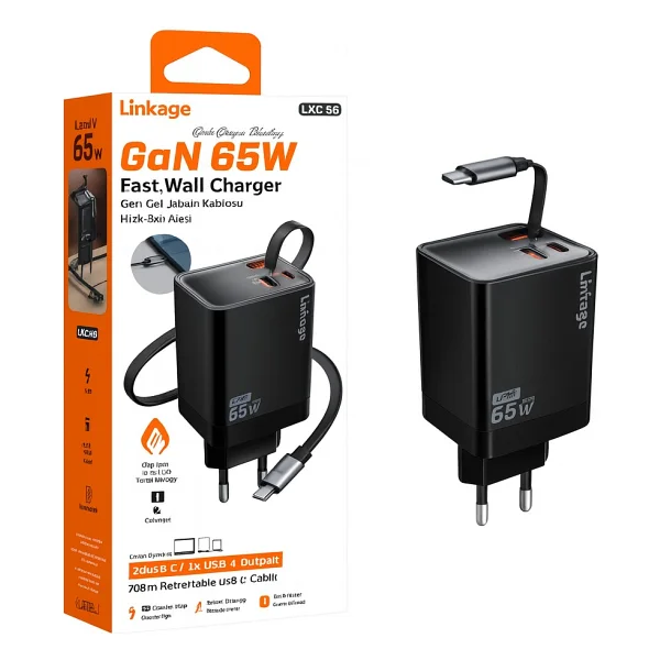 Linkage Lkc-56 65 W Hızlı Şarj Adaptörü - Görsel 10