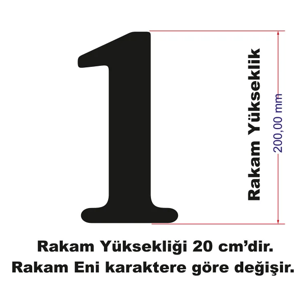Mood Stencil Rakam Boyama Şablonu X064-Sayı Rakam Yüksekliği 20 Cm - Görsel 3