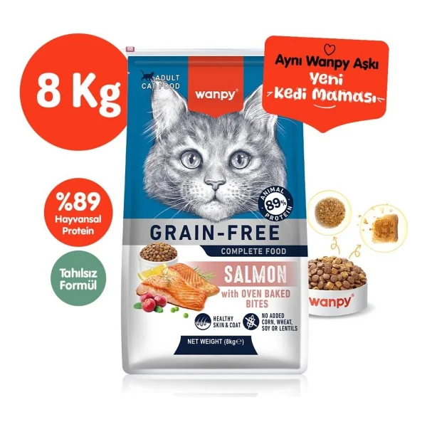 Wanpy Tahılsız Somonlu 8 Kg Yetişkin Kedi Maması - Görsel 2