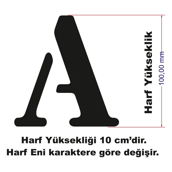 Mood Stencil Harf Boyama Şablonu X062 Harf Yüksekliği 10 Cm - Görsel 3