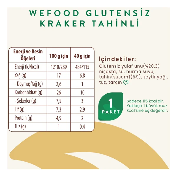 Wefood Tahinli Kraker 40 Gr 5'li - Görsel 4