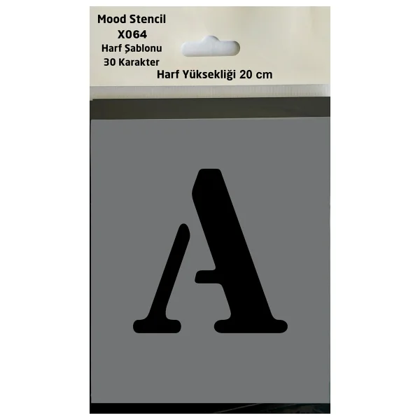 Mood Stencil Harf Boyama Şablonu X064 Harf Yüksekliği 20 Cm - Görsel 7