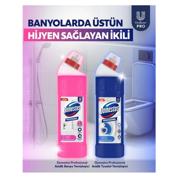 Domestos Banyo Temizleyici ,Tuvalet Temizleyici 750 Ml (Derzlere Zararsız) Ve Fırça - Görsel 2