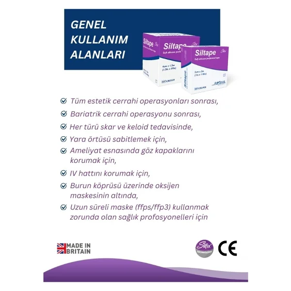 Advancis Medical Uk Siltape Soft Silikon Yara İzi Dikiş İzi Sezaryen Yanık Estetik Bant 2 Cm X 3 M - Görsel 4