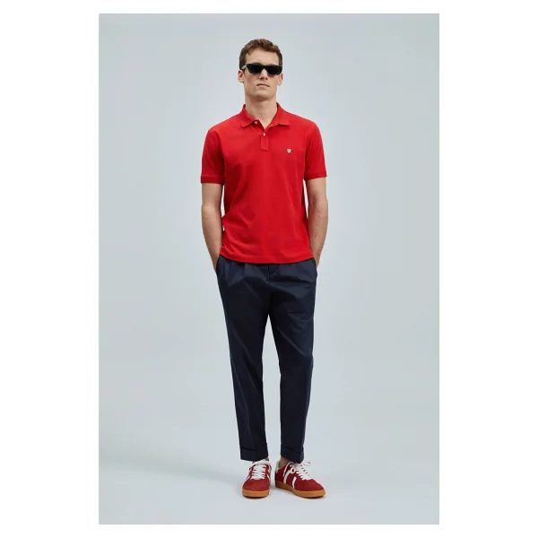Lufian Laon Smart Regular Fit Kırmızı Kısa Kollu Polo Yaka Erkek Tişört - Görsel 2