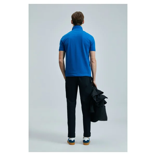 Lufian Laon Smart Regular Fit Saks Mavi Kısa Kollu Polo Yaka Erkek Tişört - Görsel 6