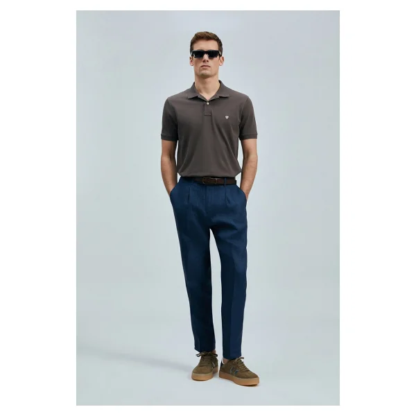 Lufian Laon Smart Regular Fit Saks Mavi Kısa Kollu Polo Yaka Erkek Tişört - Görsel 8