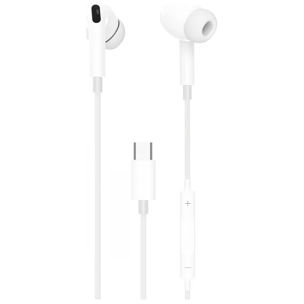 Lucatech Samsung F02s / F04 / F13 / F23 / F41 / F42 / F52 / F54 / F62 Uyumlu Silikonlu Type-C Kulaklık - Beyaz - Görsel 6