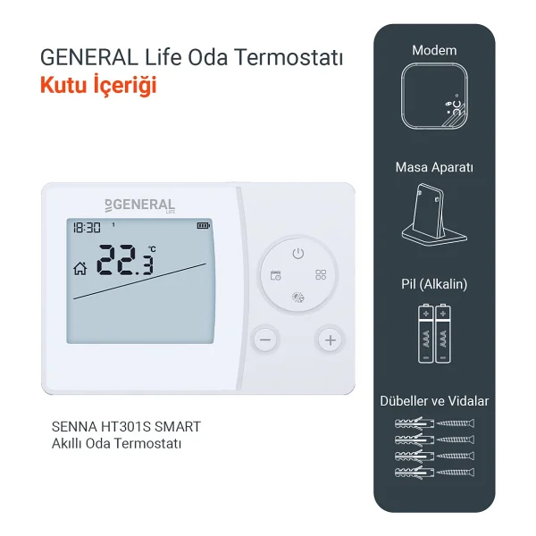 General Life Senna Ht301s Kablosuz Dijital Oda Termostatı - Görsel 3