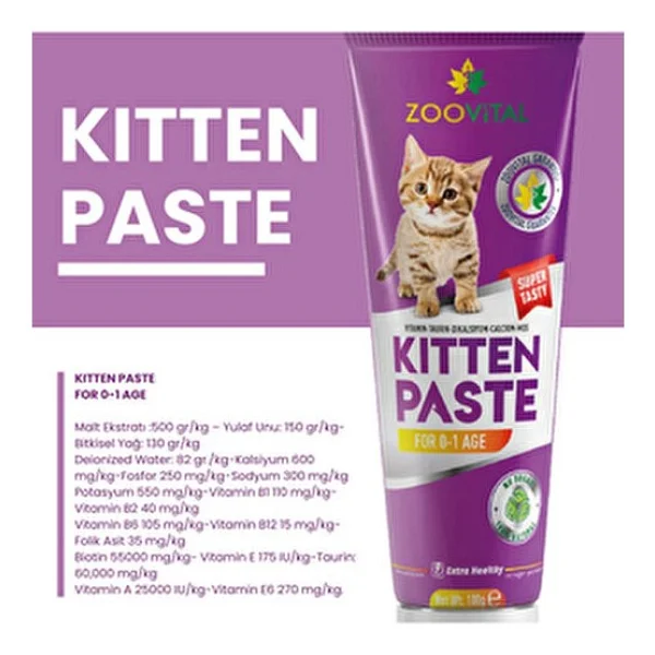 Zoovital Kitten 100 Gr Malt Yavru Kedi Macunu - Görsel 4