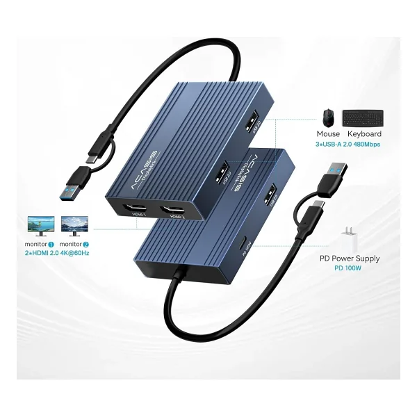 Acasis DS-0602 Laptop Docking Station - Görsel 2
