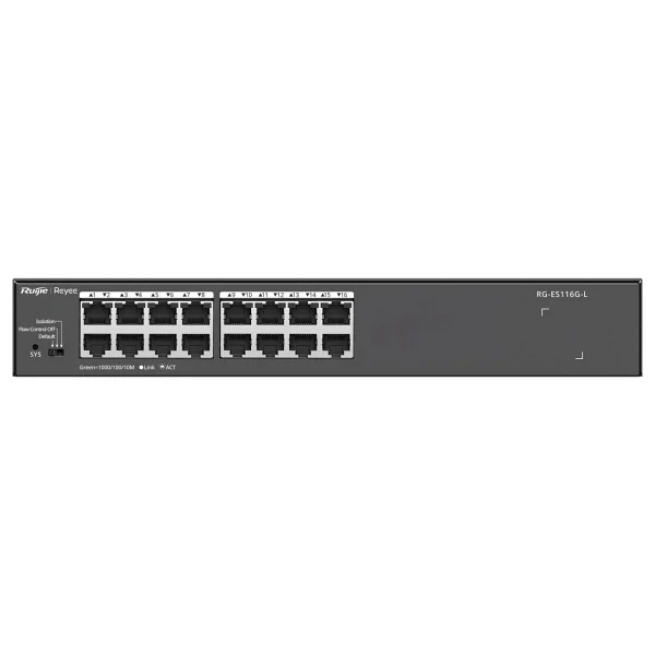 Ruijie Reyee RG-ES116G-L 16 Port 10/100/1000 Yonetilemez Rack Mount Switch Metal Kasa - Görsel 3