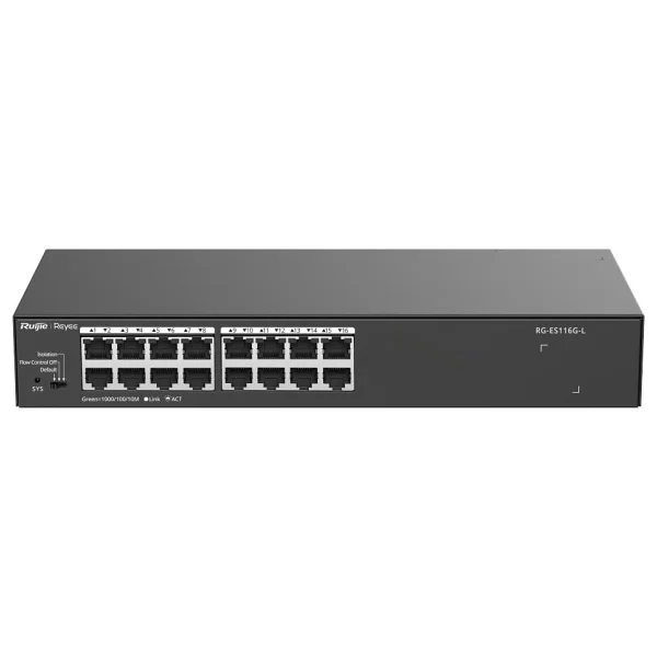 Ruijie Reyee RG-ES116G-L 16 Port 10/100/1000 Yonetilemez Rack Mount Switch Metal Kasa - Görsel 4