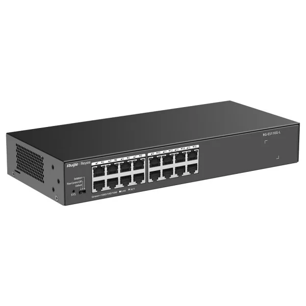 Ruijie Reyee RG-ES116G-L 16 Port 10/100/1000 Yonetilemez Rack Mount Switch Metal Kasa - Görsel 5