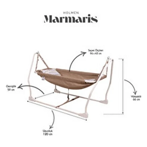 Holmen Marmaris Katlanabilir Bebek Hamağı Gold - Görsel 6