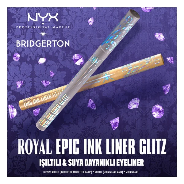 Nyx Professional Makeup Bridgerton Epic Ink Işıltılı 02 Glitzed In Gold Kalem Eyeliner - Görsel 6