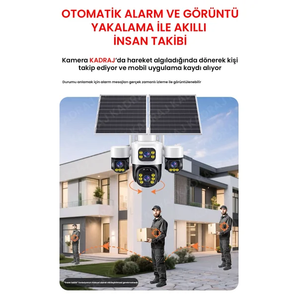 Kadraj X34b - 4 Kameralı, 4g SIM Kartlı, 2 Solar Panel Destekli, 50gb Türk Telekom M2m Hat Hediyeli - Görsel 2