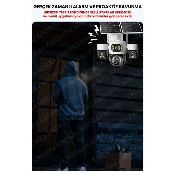 Kadraj X34b - 4 Kameralı, 4g SIM Kartlı, 2 Solar Panel Destekli, 50gb Türk Telekom M2m Hat Hediyeli - Görsel 3
