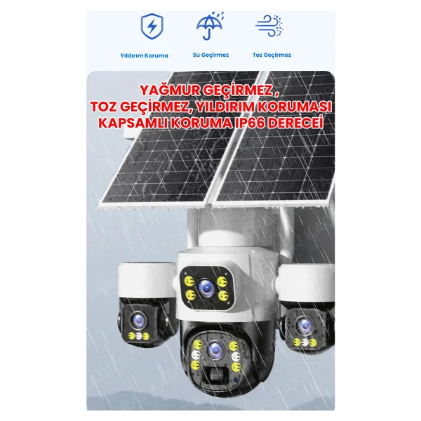 Kadraj X34b - 4 Kameralı, 4g SIM Kartlı, 2 Solar Panel Destekli, 50gb Türk Telekom M2m Hat Hediyeli - Görsel 6