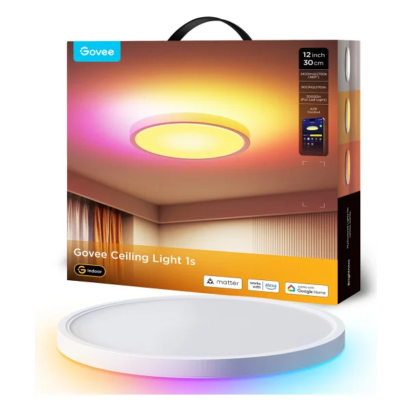 Govee Rgbww + Rgbıc Yuvarlak RGB Akıllı LED Armatür - Görsel 8