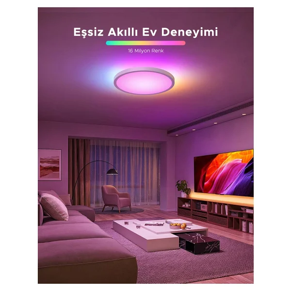 Govee Rgbww + Rgbıc Yuvarlak RGB Akıllı LED Armatür - Görsel 2