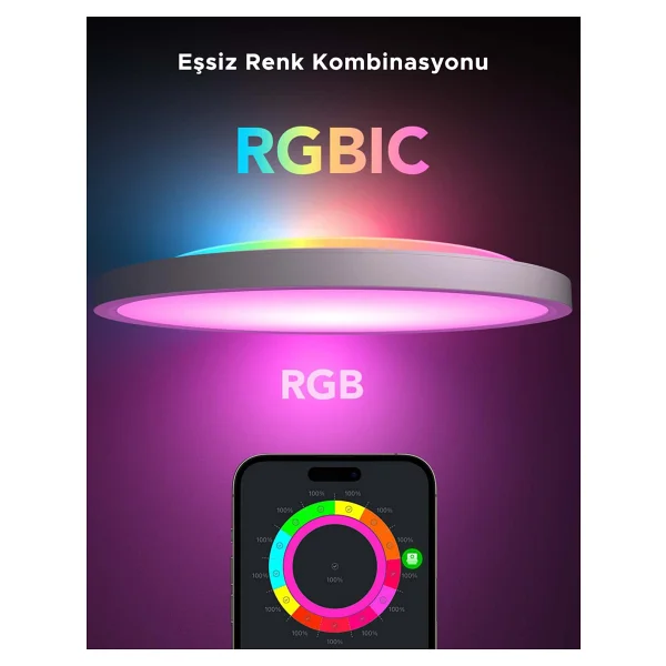 Govee Rgbww + Rgbıc Yuvarlak RGB Akıllı LED Armatür - Görsel 5