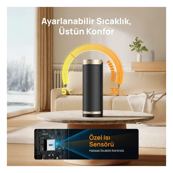 Dreo Solaris Slim H3s 1500 W Seramik Fanlı Isıtıcı - Görsel 5