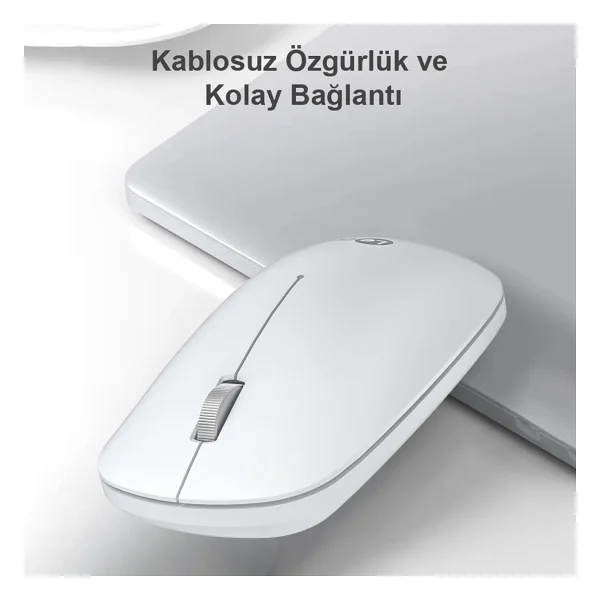 Lenovo Lecoo Ws214 Beyaz Sessiz Ergonomik Optik Kablosuz Mouse - Görsel 3