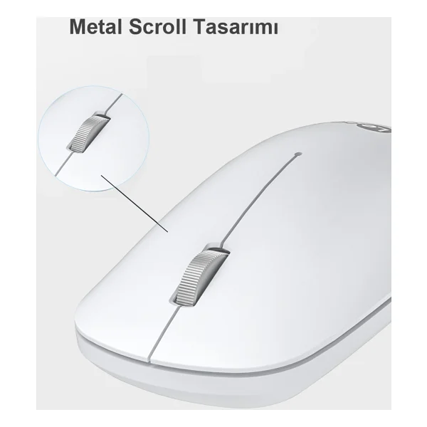 Lenovo Lecoo Ws214 Beyaz Sessiz Ergonomik Optik Kablosuz Mouse - Görsel 4