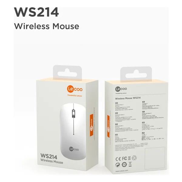 Lenovo Lecoo Ws214 Beyaz Sessiz Ergonomik Optik Kablosuz Mouse - Görsel 8