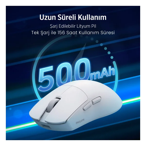 Philips Evnia Spk9618w Beyaz Optik Kablosuz Oyuncu Mouse - Görsel 3