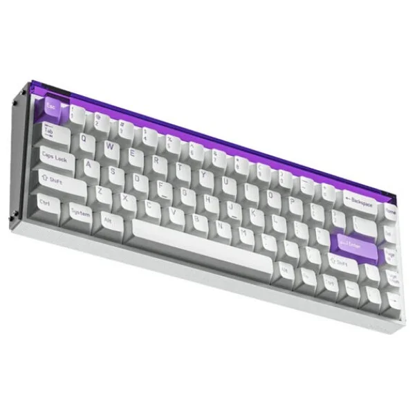 Melgeek Made68 Pro Plus Mor RGB %65 Tkl Ttc Purple Heart Kom Manyetik Switch Kablolu Mekanik Oyuncu Klavyesi - Görsel 2