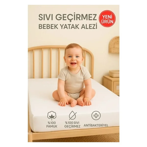 Suvay %100 Pamuk Sıvı Geçirmez Bebek Ve Çocuk Yatak Koruyucu Alez Park Beşik Kreş Anaokulu Alezi 70 X 130 - 70 X 130 Cm - Beyaz - Görsel 10