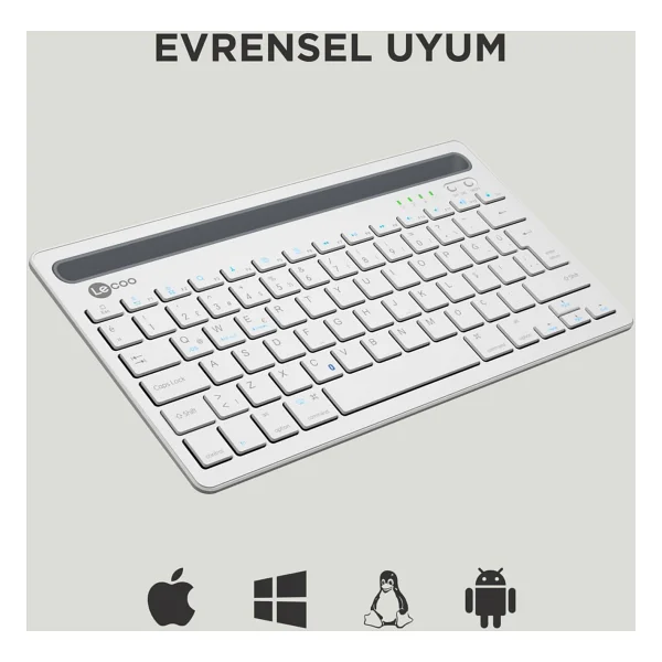 Lenovo Lecoo Bk100 Beyaz Tkl Kablosuz Klavye - Görsel 7
