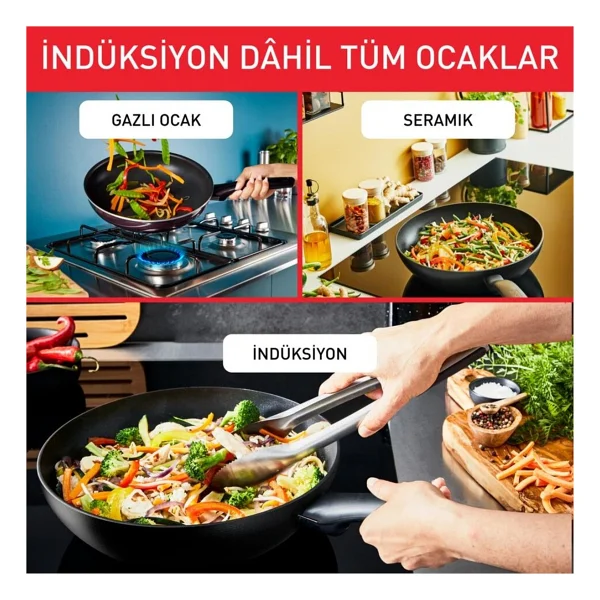 Tefal Beige Essential 28 cm Tava - Görsel 5