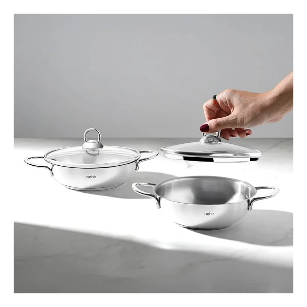Nehir Silver 18-20 Cm 4 Parça Çelik Sahan Seti - Görsel 3