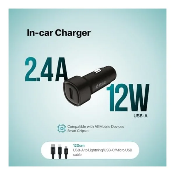 Ttec Smartcharger 2cks30ts 12 W 3in1 Kablolu Hızlı Araç Şarj Aleti - Görsel 4