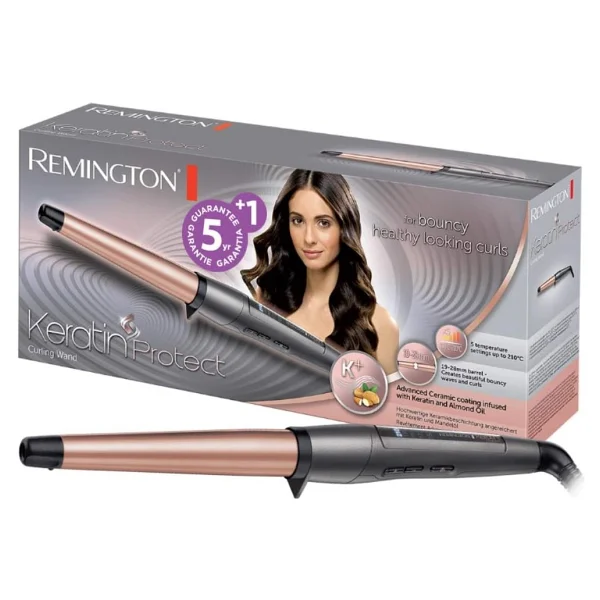 Remington Saç Maşası Keratin Protect , Konik, Yüksek Kaliteli Grip-Tech Seramik Kaplama, Gri/Pembe A - Renkli - Görsel 6