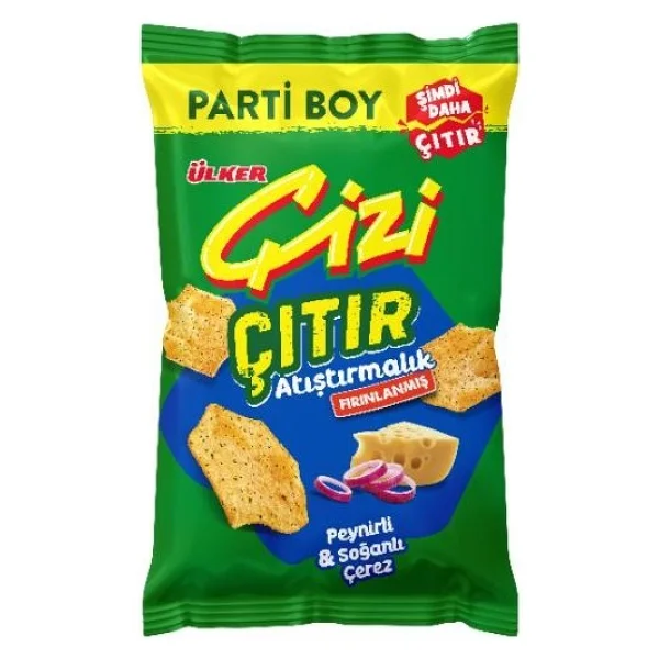 Ülker Çizi Çıtır - Peynir&Soğan Aromalı - Parti Boy - 160 Gram - 10 Adet - Görsel 2