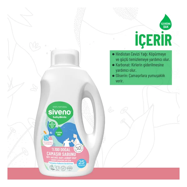 Siveno Baby Doğal Çamaşır Sabunu 750 Ml 2 Adet - Görsel 5
