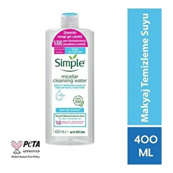Simple Water Boost Micellar 400 Ml Makyaj Temizleme Suyu - Görsel 3