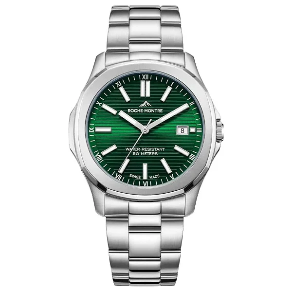 Roche Montre Rmg6005-03 Gümüş-Yeşil Erkek Kol Saati - Görsel 5