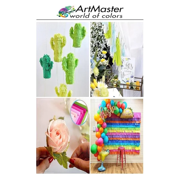 Artmaster Krapon Kağıdı Mor Renk 5 Adet 50x200 Cm Grapon Kağıdı 5'li Okul Proje Sınıf Anaokulu Kreş Süsleme - 50x200cm - Standart - Görsel 3