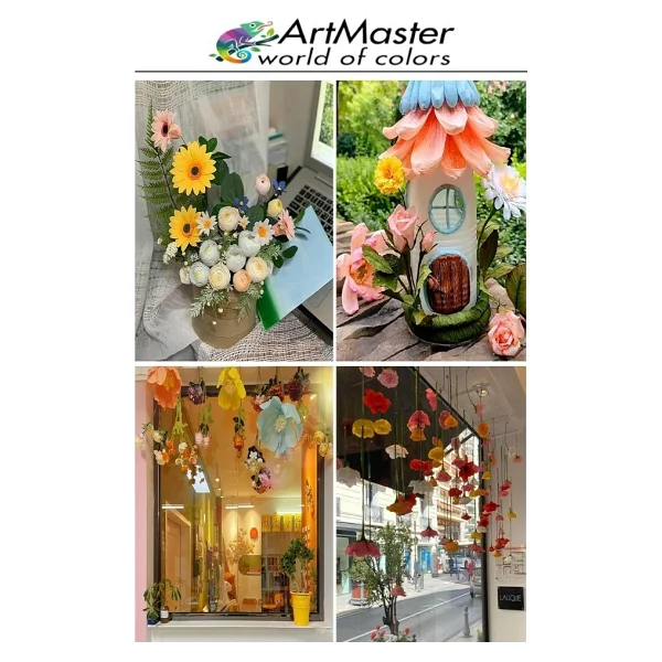 Artmaster Krapon Kağıdı Mor Renk 5 Adet 50x200 Cm Grapon Kağıdı 5'li Okul Proje Sınıf Anaokulu Kreş Süsleme - 50x200cm - Standart - Görsel 5
