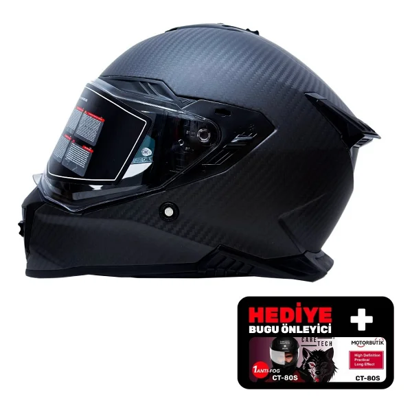 Yohe Fg601 Kask Karbon Full Face Motosiklet Mat Siyah Çift Vizör Uv Bluetooth Yuvalı Ece 22.06 Mıps - Görsel 7