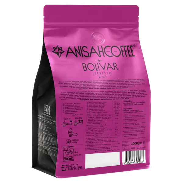 Anisah Coffee Bolivar Espresso Çekirdek Kahve 1000gr - 1 Kg - Görsel 2