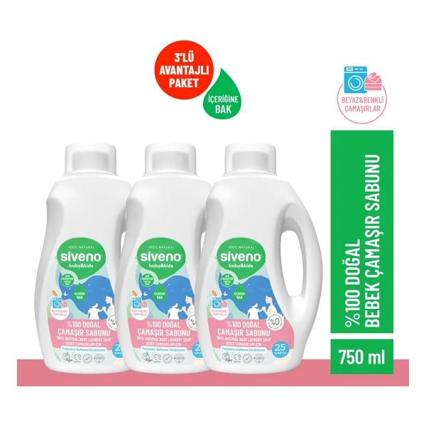 Siveno Baby Doğal Çamaşır Sabunu 750 Ml 3 Adet - Görsel 10