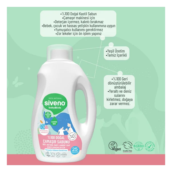 Siveno Baby Doğal Çamaşır Sabunu 750 Ml 3 Adet - Görsel 7
