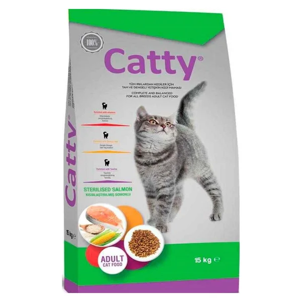 Catty Somonlu 15 Kg Kısırlaştırılmış Yetişkin Kedi Maması - Görsel 3